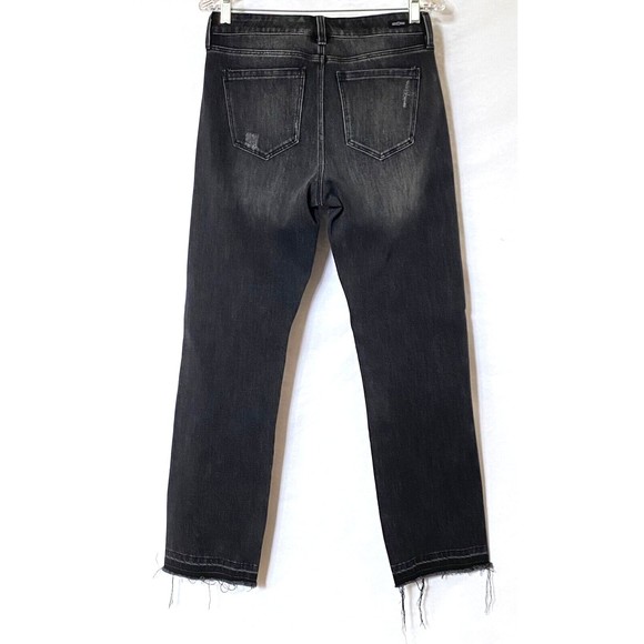 Liverpool Jeans Women 6/28 Cavalier Black The Straight Distressed Raw Frayed Hem - Picture 4 of 16